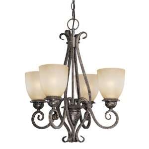   Bronze Mont Blanc Tuscan Four Light Up Lighting Chandelier from th