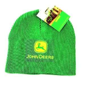   JOHN DEERE Knit Beanie Green Cuffless Hat Ski Cap: Sports & Outdoors