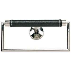  Zanzibar Collection Chrome and Black Leather 6 Towel Ring 