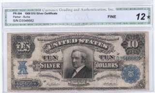 1908 $10 Silver Certificate  FR #304 Rare Tombstone Best Offer 