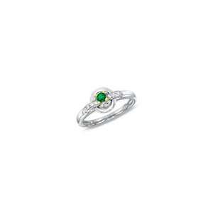 ZALES Lab Created Emerald and Diamond Accent Frame Promise Ring in 10K 