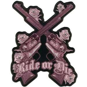  Ride Or Die Crossed Guns Rhinestone Ladies Patch 