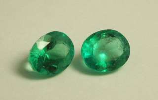 51 CTS PAIR OF COLOMBIAN EMERALDS OVAL SHAPED  