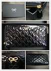Anya Hindmarch 2012 Black New Patent LARGE WILKES Purse continental 