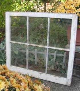 Large antique 6 pane cottage window with all glass intact, overall 