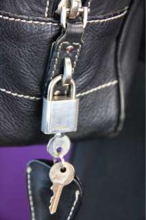   Leather PRADA Handbag, Lock + Key, Purse/Case Designer Bag (3s)  