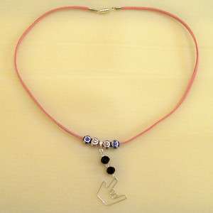 American Sign Language   I Love You ILY Necklace  