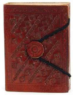 Small Embossed Leather Book of Shadows Journal Pagan  