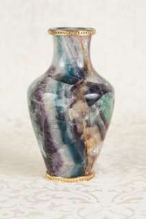 Fluorite Stone Vase Urn Blue John English Ormolu  