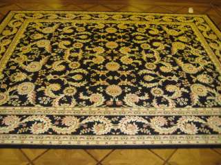 8x10 Black Machine Made Oriental Persian Style Area Rug Free Shipping 