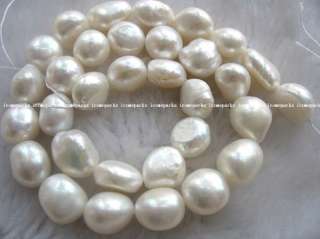 15.5 AAA 12 14mm white baroque freshwater pearl beads  