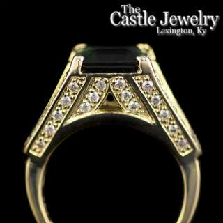   Tourmaline 1 CTTW Round Diamond 14 Karat Yellow Gold Cathedral Ring