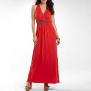 JCPenney   ICE V Neck Maxi Dress with Beaded Waist customer reviews 