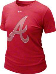 Atlanta Braves Womens Nike Red Heather Blended Graphic T Shirt 