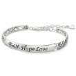    Sterling Silver Faith, Hope, Love Bracelet  