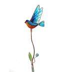 48 in. Blue Copper and Stained Glass Garden Stake