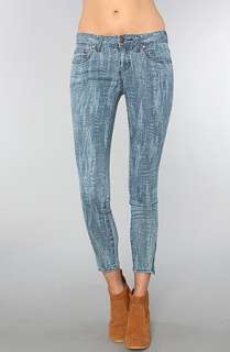 Free People The Feather Printed Cropped Skinny Jean in Denim Combo 