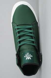 SUPRA The Society Mid Stealth Pack Sneaker in Dark Green Full Grain 