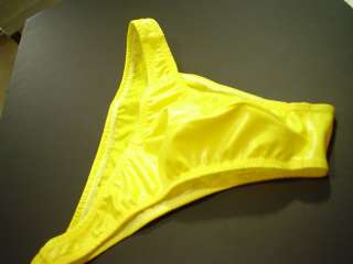 Mens Vinyl Yellow Swimsuit ERO Half Back PVC s m l or x  