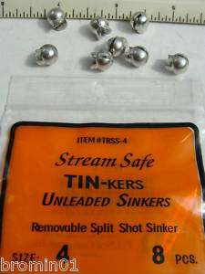TIN kers Lead FREE Removable Split Shot Sink, Size #4  
