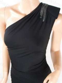 NWT Black One Shoulder Close Fitting Prom Party Dress XL  