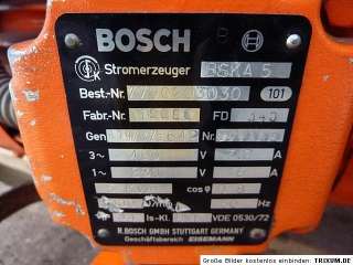 Notstromaggregat Stromerzeuger + BOSCH + BSKA 5 + 5 kVA  