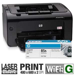HP P1102w CE657A LaserJet Pro Mono Printer and HP CE285A LaserJet 