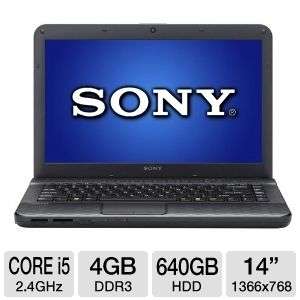 Sony VAIO VPCEG2CFX/B Laptop Computer   Intel Core i5 2430M 2.4GHz 