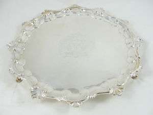 GEORGE II STERLING SILVER SALVER/TRAY, PEASTON, 31 Ozs,  