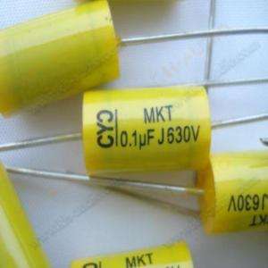 10pc Axial Polyester Film Capacitor 0.1uF 630V fr amps  