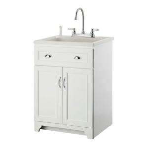 Foremost Denman 24 in. Laundry Vanity in White and ABS Sink in White 