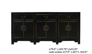 Black Lacquer Moon Face Console Buffet Sideboard ss498  