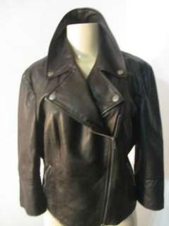 new, bird by juicy couture asymetrical black leather jacket, sz xl 