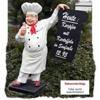 Kochaufsteller Kochfigur mit Werbeschild Wetterfest  Küche 