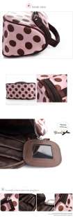   Cosmetic Storage Make up Bag Handle Train Case Purse With Mirror