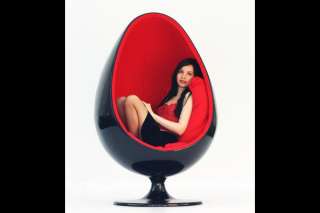 Design Lounge Sessel Sitzei Space Egg Schwarz / Rot  