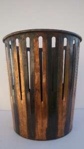   Industrial Machine Age Waste Can Art Deco Copper Finish Trash can