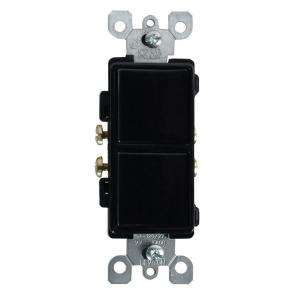 Decora 15 Amp Black Double Rocker Switch R55 05634 0ES at The Home 