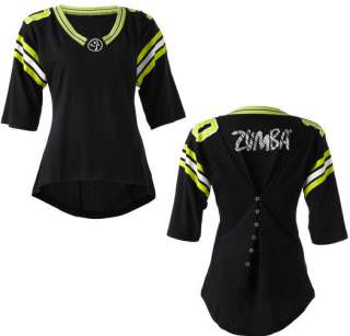 ZUMBA Venus Football Jersey Black Top Shirt Zumbawear ALL SIZES Free 