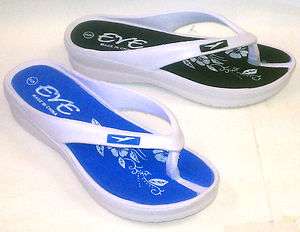   Wedge Sandal Thong Soft Comfort Shoe New White Black All Sizes  