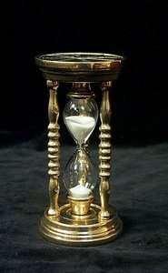 G26 Große antike Messing Sanduhr, Stundenglas, Eieruhr, Laufzeit ca 