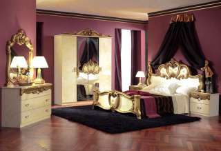 Komplett Schlafzimmer Barocco Ivory Gold Stilmöbel aus Italien 