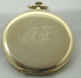 Vintage Lovely Art Deco Dial Rolled Gold Tempo Open Faced Pocket Watch 