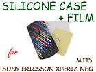 Printed Meteor Silicone Case + Film for Sony Ericsson Xperia Neo V 