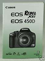 Canon EOS Rebel XSi 450D Owners manual book Instruction  