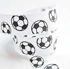Soccer Ball Printed Grosgrain Ribbon 7/8 inch 5 yards Hairbow Supplies 