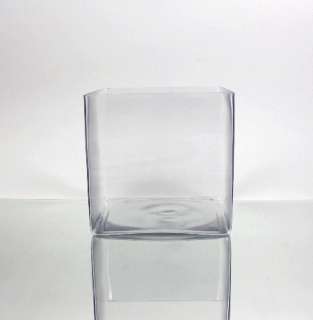 inch Cube Square Clear Glass Vases Wholesale Vase  