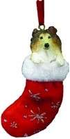 NEW Christmas Stocking Ornament for Collie Dog Lovers  