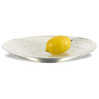 11.5 Silver Plated Round Crystal Glass Serving Platter Modern  