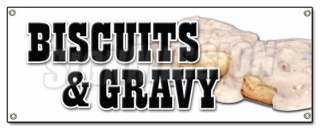 BISCUITS & GRAVY BANNER SIGN sausage signs south southern breakfast 